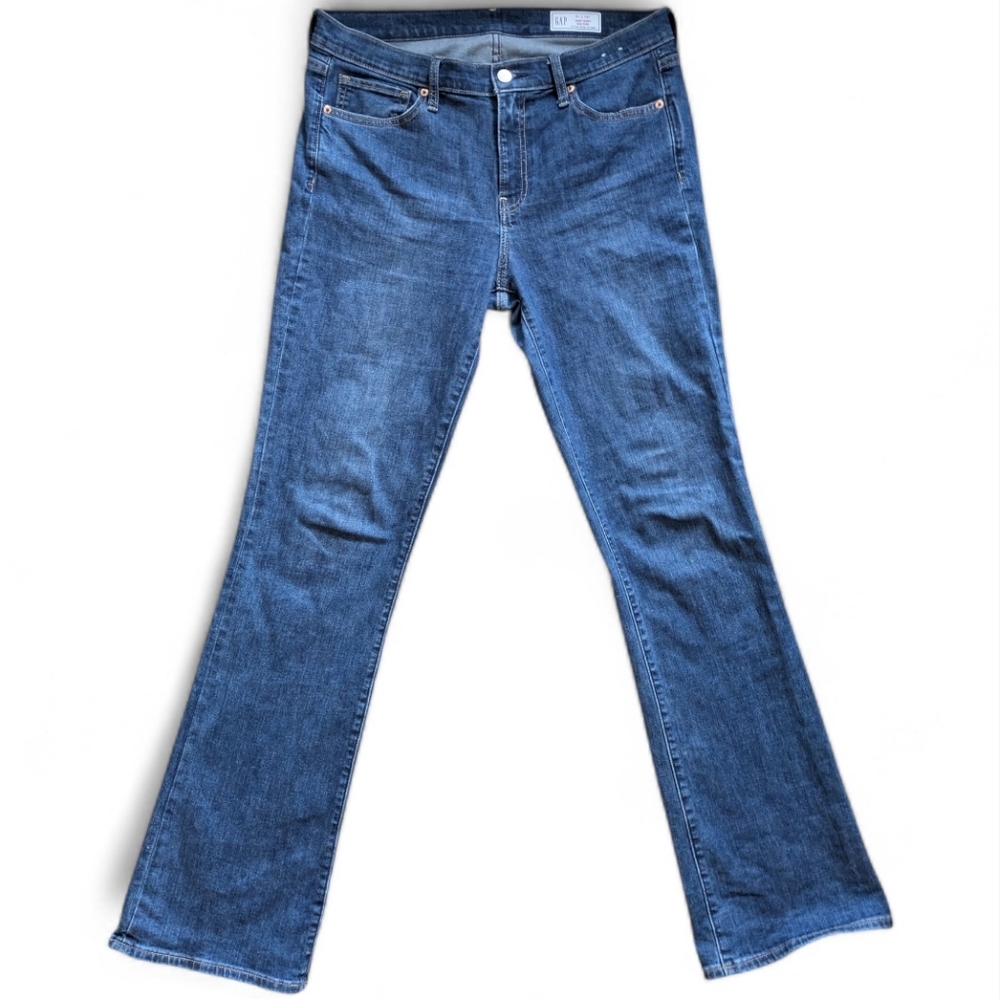 Gap Mid Rise Baby Boot Bootcut Jean 31/12 Long Western Capsule Wardrobe Boho 70s